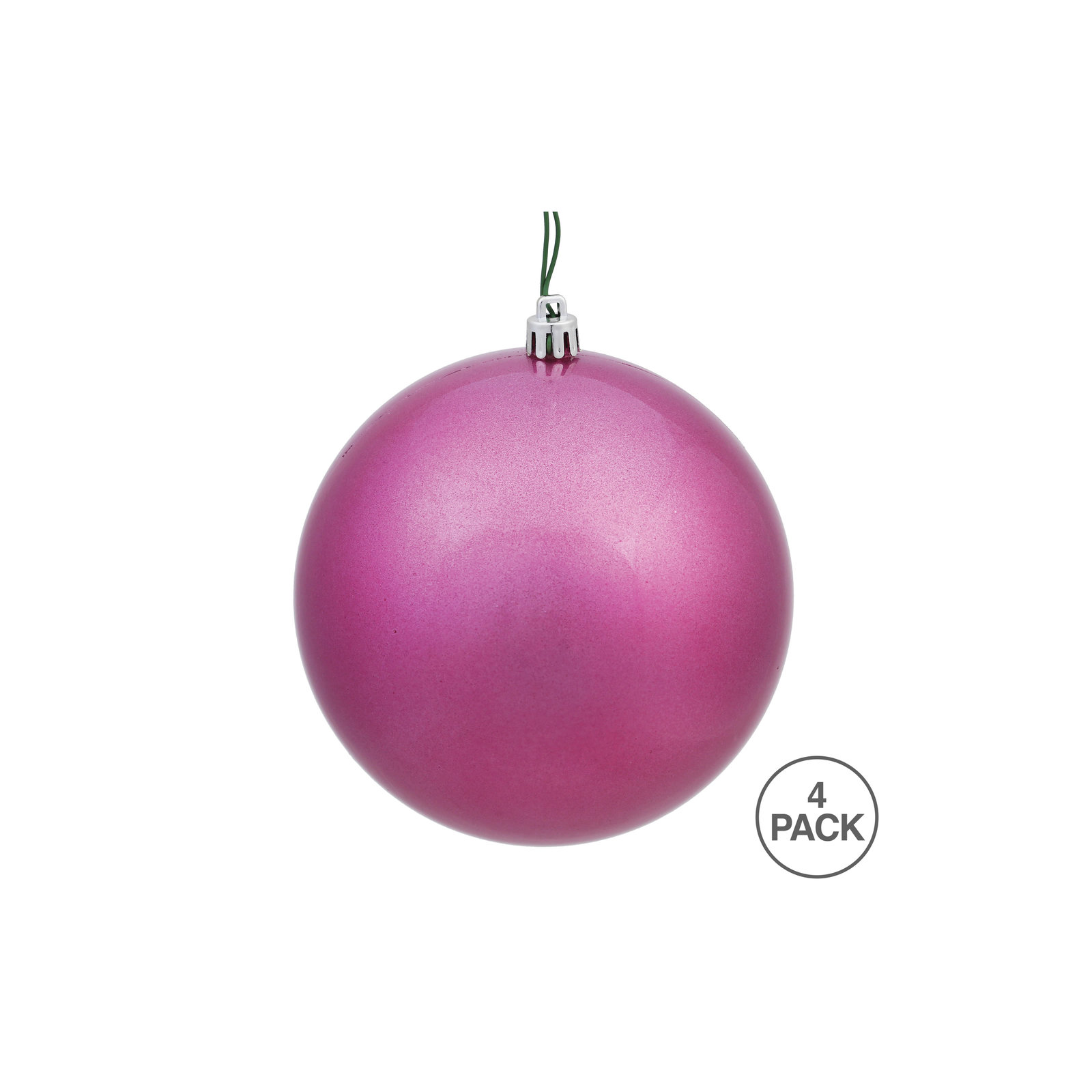 Christmas Ball Ornament, 6" H x 6" W x 6" D, Candy Mauve