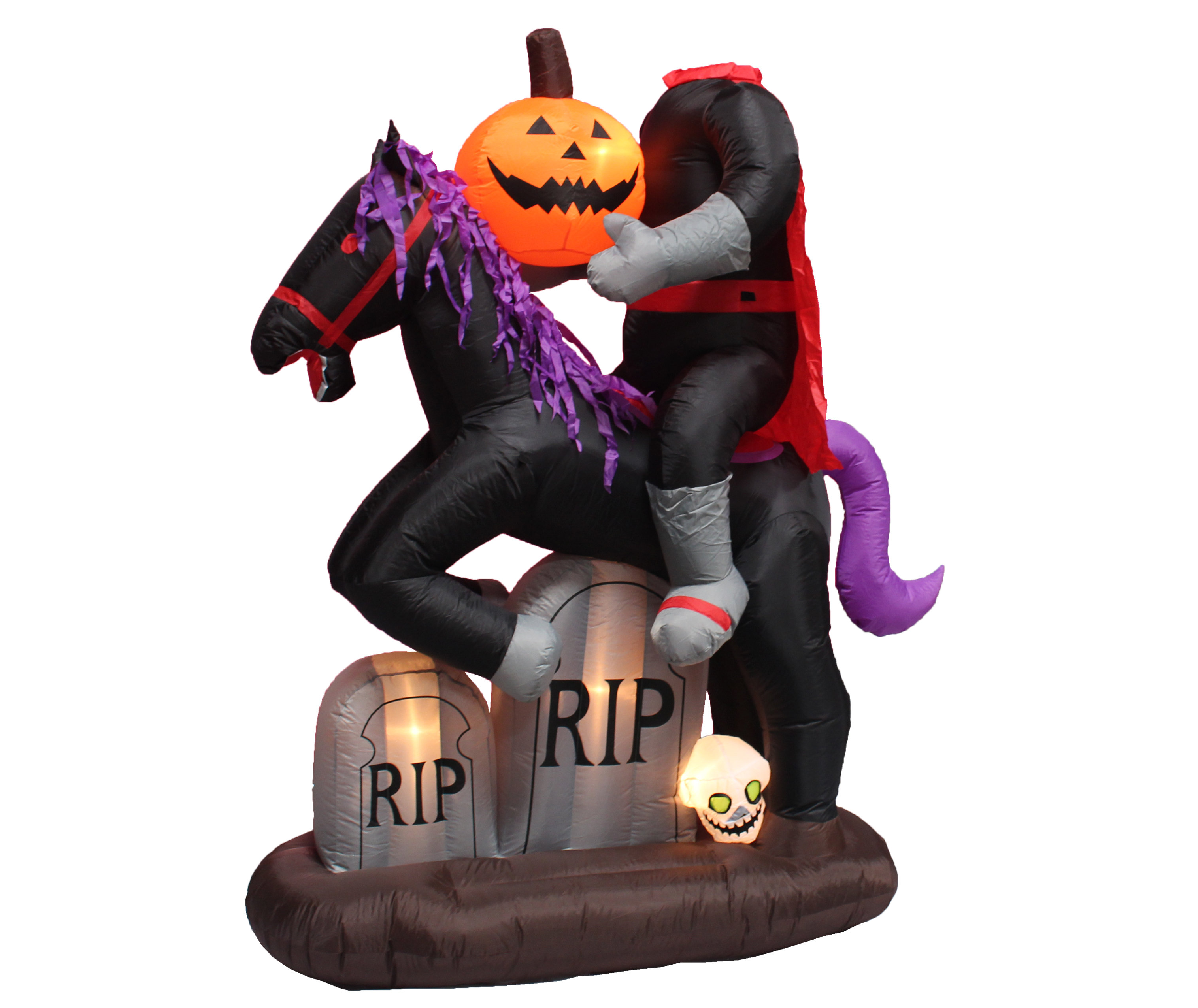 The Holiday Aisle® Headless Horse with Pumpkin and Tombstone