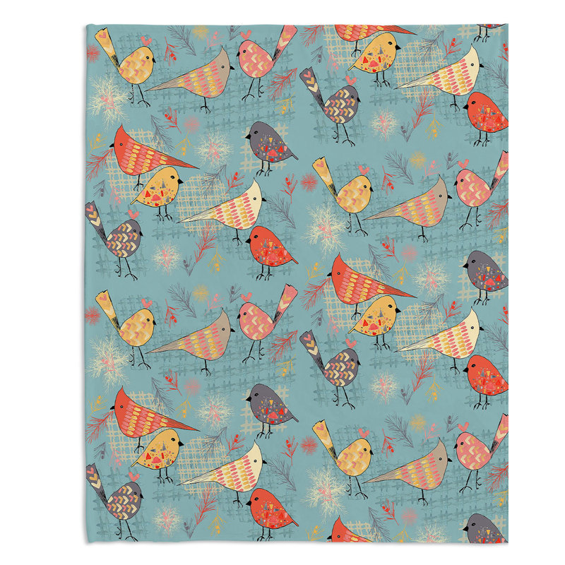 Couverture en sherpa Outline Birdies, l 51 po x L 60 po