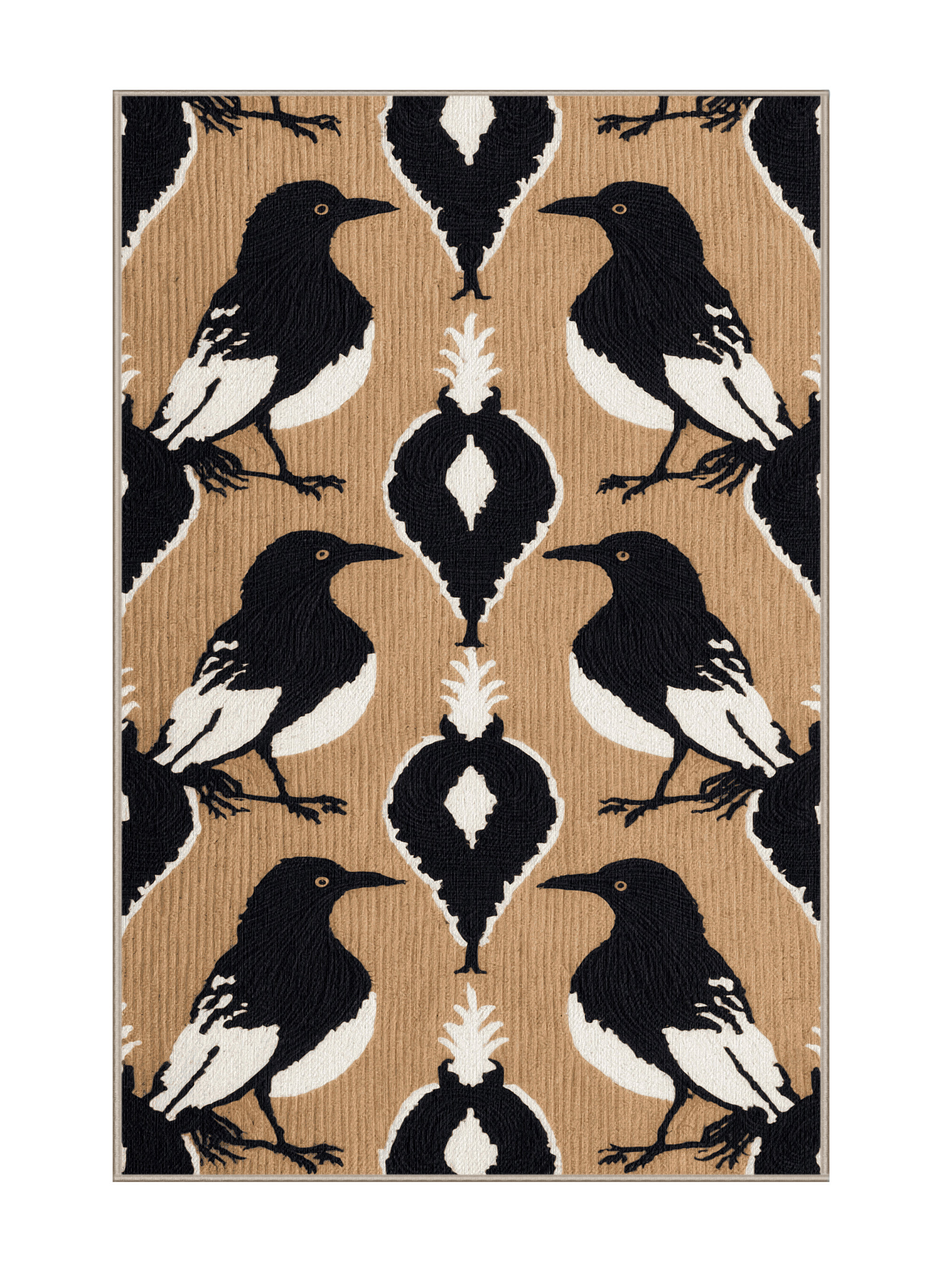Dakota Fields Washable Australian Magpie Birds Area Rug | Wayfair