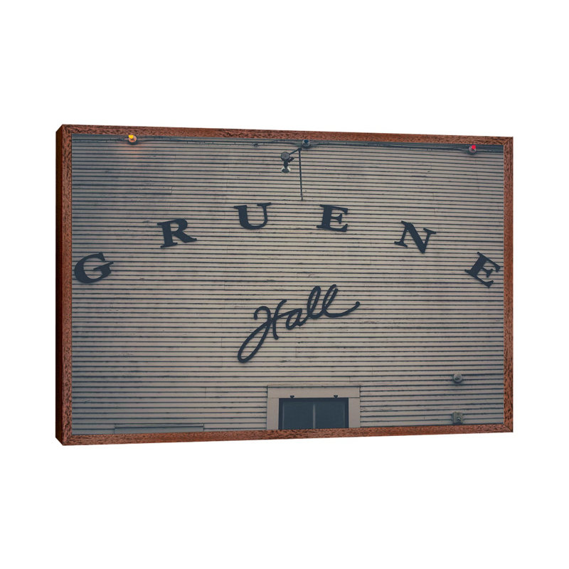 Gruene Hall by Ann Hudec - Print on Canvas, 66.04 cm H x 45.72 cm W, Classic Brown Wood Framed