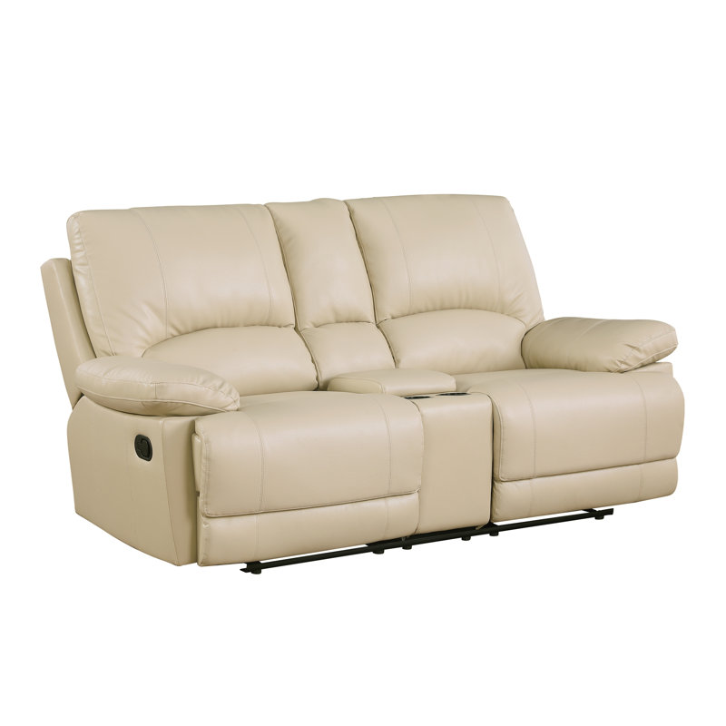 Causeuse inclinable en cuir Leather, Beige