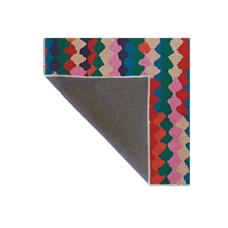 Multi Color Mixed Shape Line Section Pattern Creative Modern Decorative Machine Washable Area Rug, Rectangle 5'1" x 7'7"
