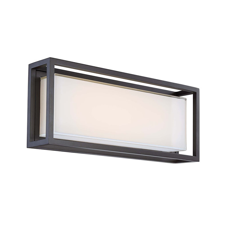 Plafonnier encastré d'extérieur avec cadre, H 8 po x l 20 po x P 4 po, Bronze