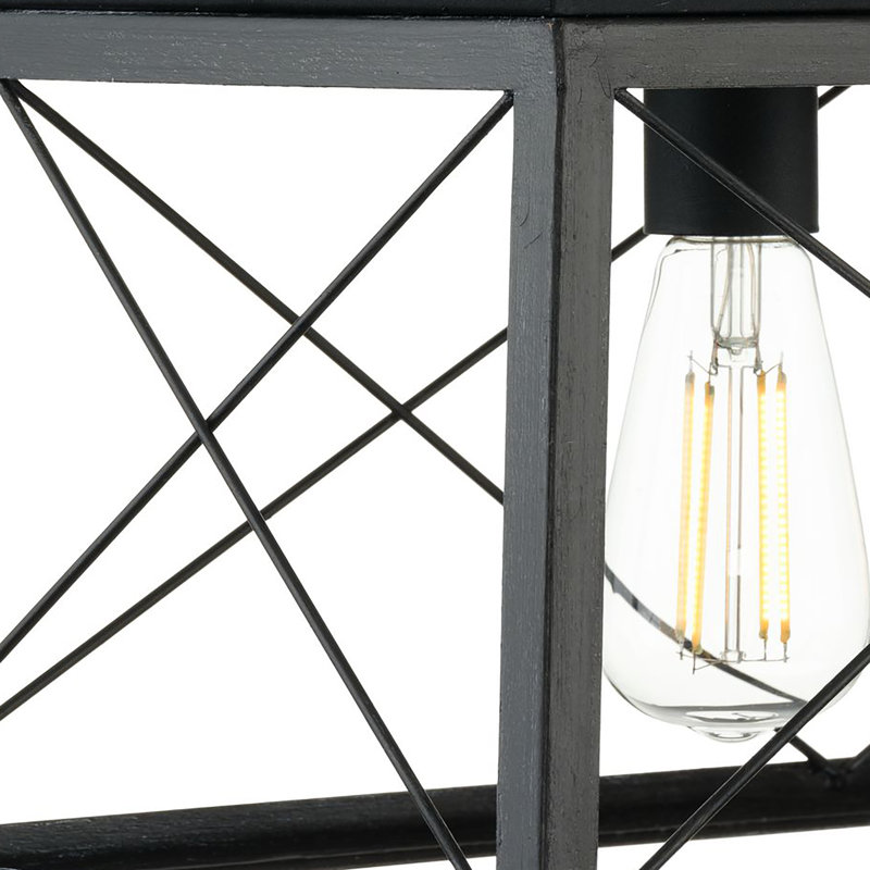 Lustre rectangulaire Oisin à 5 lumières, noir texturé, pour îlot de cuisine, H 9 po x l 38 po x P 10 po, Noir texturé