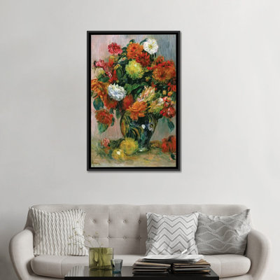 Vase de fleurs, vers 1884 - reproduction d'art mural - toile encadrée