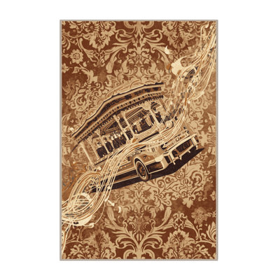 Machine Washable Osnas Parade Float Band Classic Damask Rug in Beige – Beige Binding