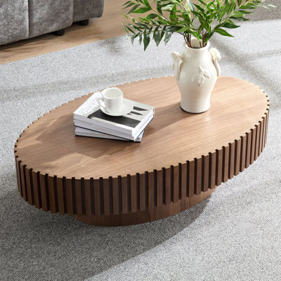 Table basse à tambour moderne de 43,7 pouces de style moderne Handcraft