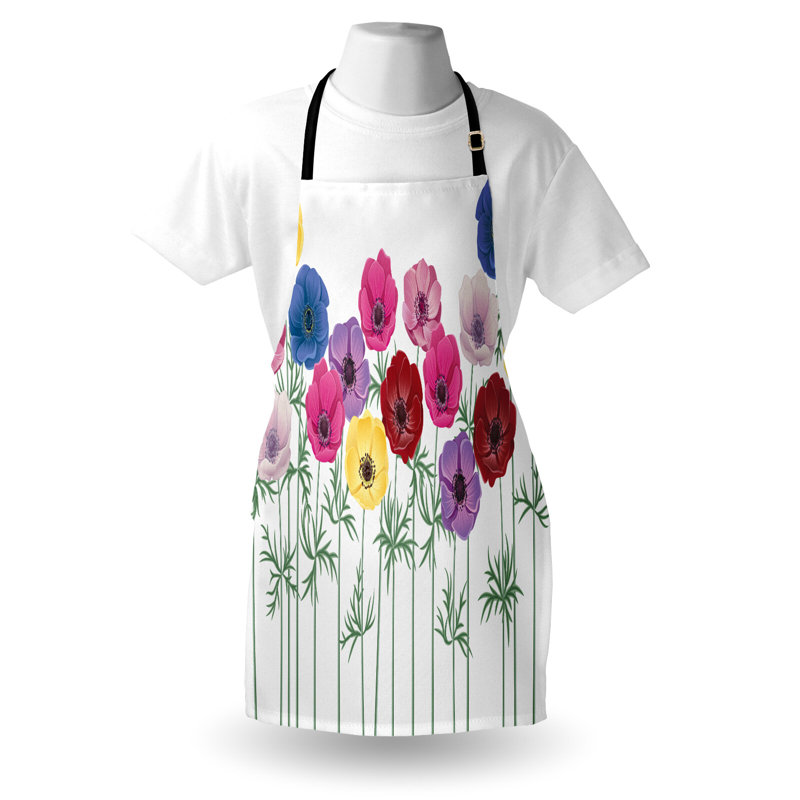 East Urban Home Anemone Flower Apron Unisex, Blooming Summer, Adult Size, Multicolor