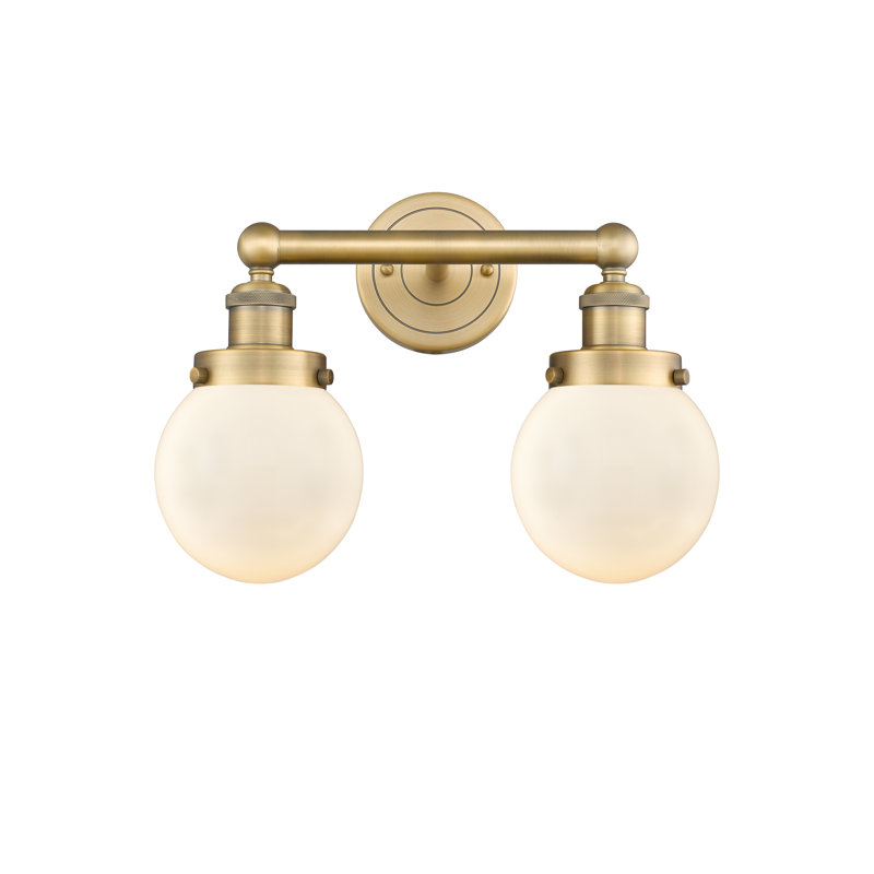 Alphonsa 2 - Light Dimmable Vanity Light, Matte White, Brushed Brass