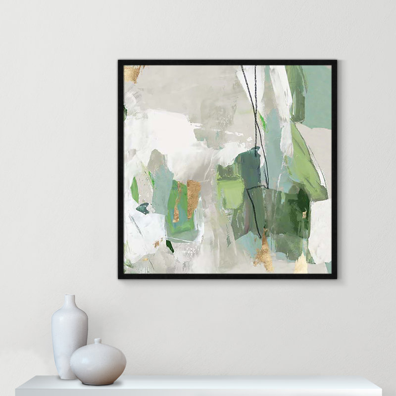 «Enchanted Emerald II» par Tom Reeves, H 32 po x l 32 po x P 0,75 po, Cadre noir mince