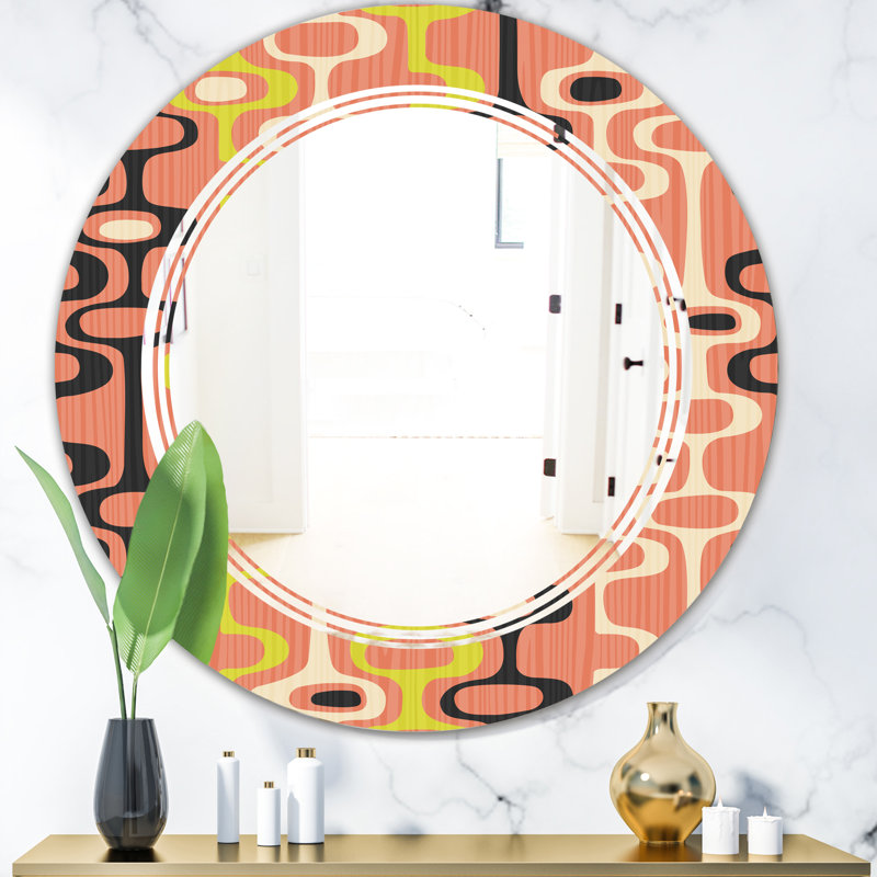 Miroir mural moderne sans cadre, H 23,6 po x l 23,6 po, Triple C en X abstrait