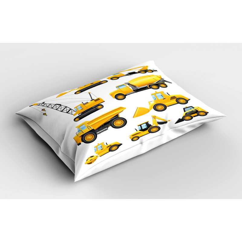 Taie décorative en microfibre de polyester noir / jaune, Très grand lit