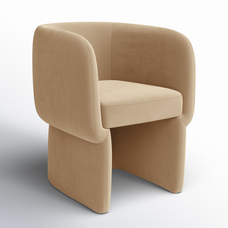 Fauteuil d'appoint en velours Alexandro, Velours brun clair