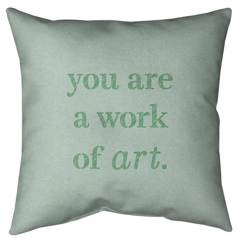 Oreiller de plancher Work of Art, 40 po x 40 po, Vert