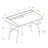 Lindo Natural Finish Computer Desk With Hutch & White Metal Leg, 33.88" H X 46.95" W X 23.56" D