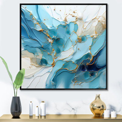 Blue And White Glacier Charm - Abstract Shapes Wall Art