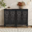 Armoire 47,2 "avec portes sculptées, armoire de rangement autoportante avec tablettes réglables-1465808616