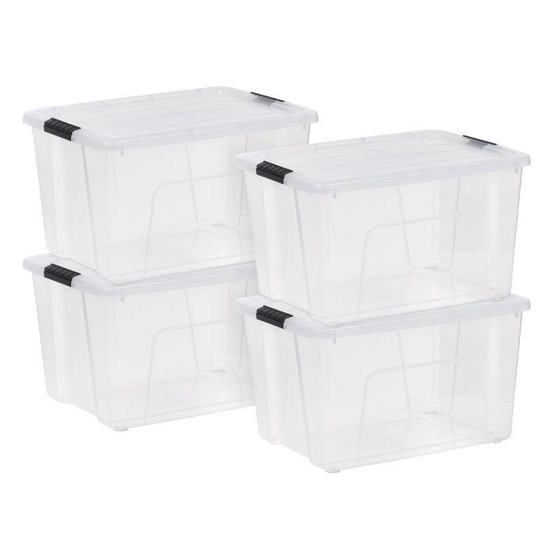 Iris 60 Qt./15 Gal. Plastic Storage Boxes with Latching Lids in Clear  