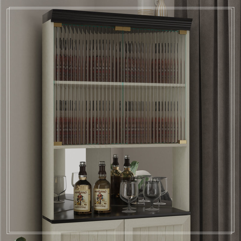 Armoire de rangement d'angle avec portes en verre trempé et tablettes réglables, Blanc