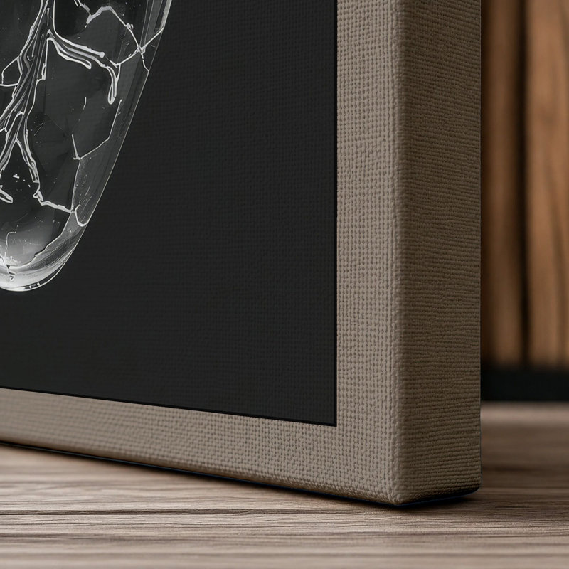 Anatomical Heart Study Modern - Wrapped Canvas, 30x20 - 76.2 x 50.8 cm, Taupe Border