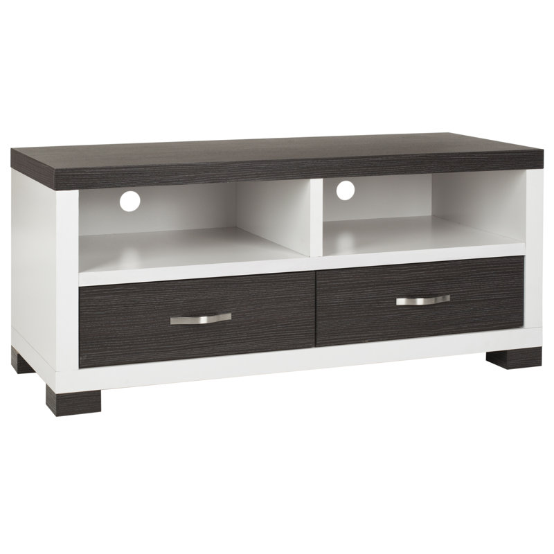 Meuble télé 47,2 po Homeros, Gris foncé / gris anthracite / grain de bois / bl