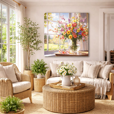 Spring Window Garden Wrapped Canvas Wall Art