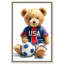 «Soccer Red Blue Teddy», reproduction acrylique encadrée par Art Remedy, cadre argenté, 10 x 15-1129239532-1129239534
