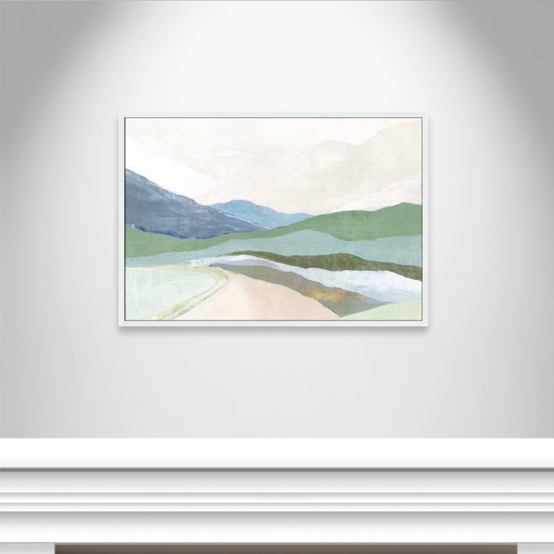 «Far and Away Land Far Away Land I» par Eva Wats - Art encadré en entier, H 29,5 po x l 41,5 po x P 1,25 po, Blanc
