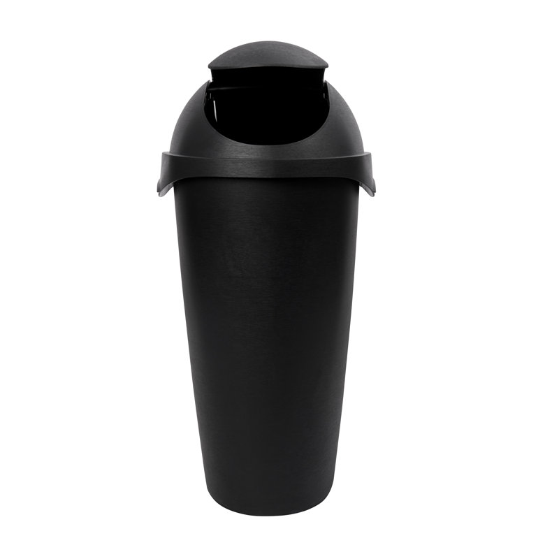 12 gal. Plastic Swing Top Kitchen Trash Can - Basics by Wayfair™, Black