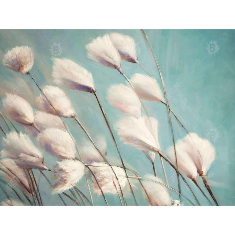 Impression sur toile de coton, fleurs de vent au vent