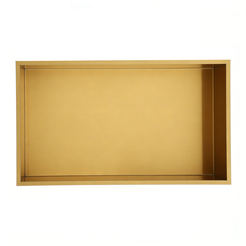 Topcraft 25“ X 13” Stainless Steel Shower Niche, Gold