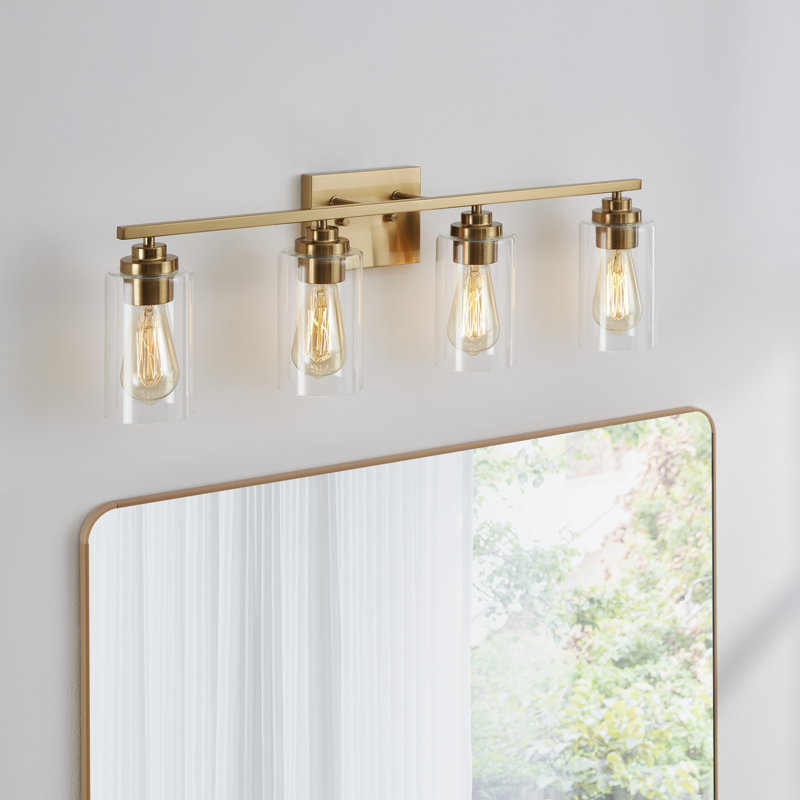 Quitterie - Éclairage pour meuble-lavabo, Or, Clear, 4