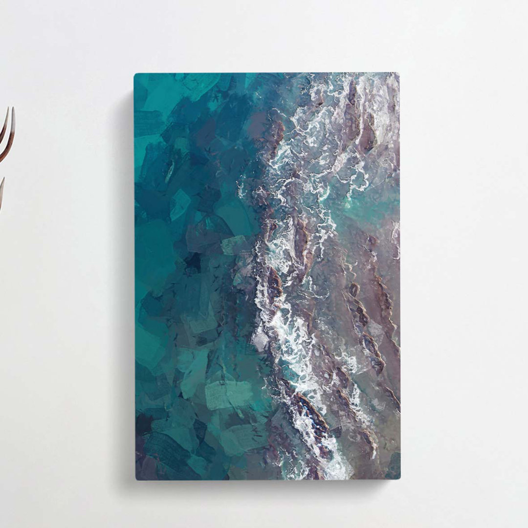 Aerial View of the Ocean in Abstract - Wrapped Canvas