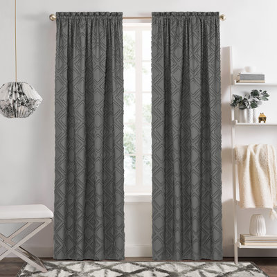 Panneau de rideau simple semi-transparent à motif géométrique Woven Trends Cortlen