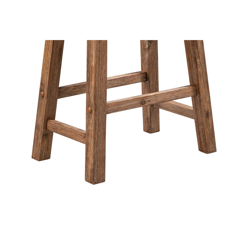 Alessandro Counter Stool with Solid Wood Frame, Barnwood Wire-Brush, Counter Stool (24" Seat Height), 1