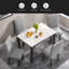 Table de salle à manger 5 pièces en faux marbre avec 4 coussins épais-482727827-482727824