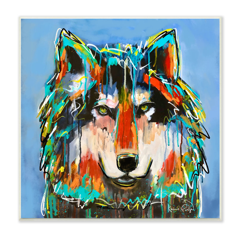 «Bold Wolf», peinture saturée de graffiti satiné par Karrie Evenson