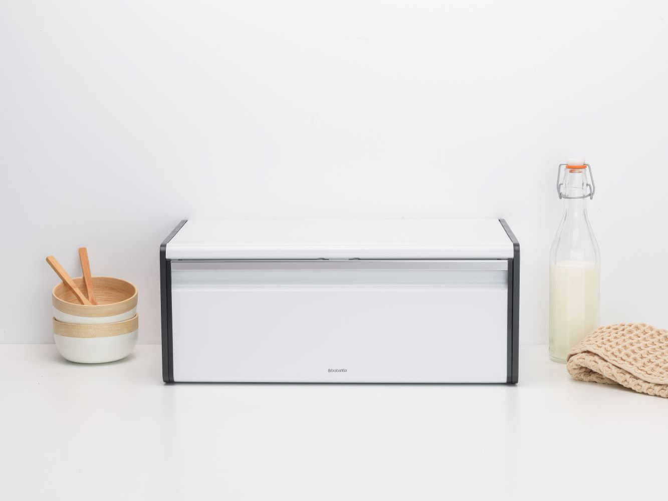 Brabantia Fall Front Bread Box, White