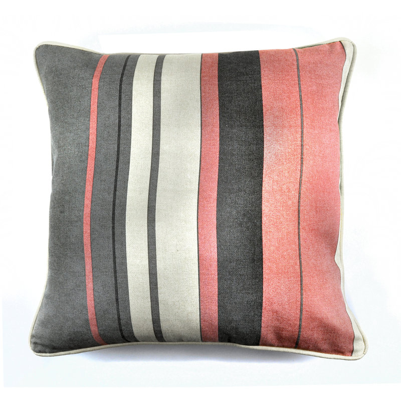 Whitworth Stripe Striped Square Cushion Cover, Blush