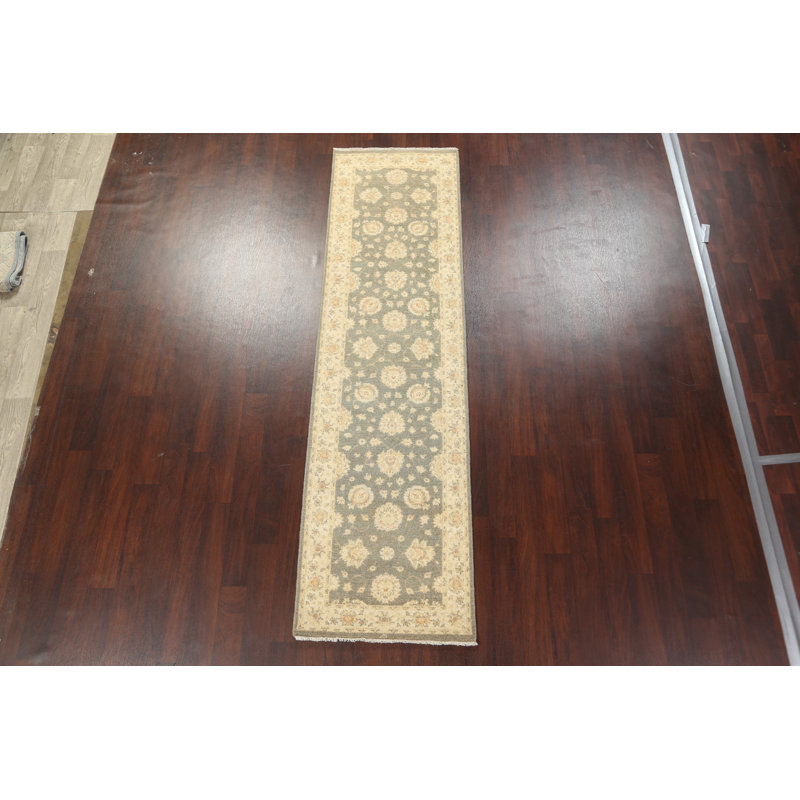 Peshawar Chobi One-of-a-Kind 2'8" X 9'11" New Age Runner Wool Area Rug in Green