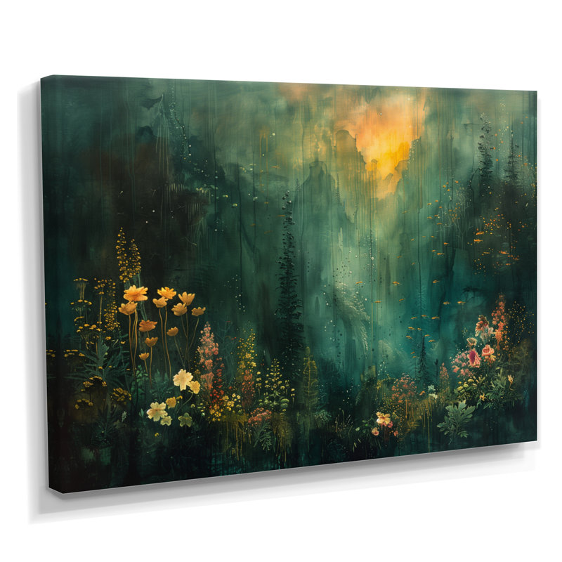 Forêt verte «Enchantment Forest», impressions encadrées, H 24 po x l 32 po, Toile tendue, Sans cadre