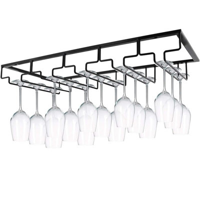 Dhanishta Wine Glass Rack Under Cabinet Stemware Holder Metal Wine Glass Organizer