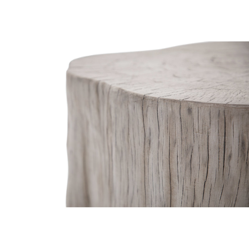 Elementi Home 42" Stump Concrete Coffee Table, Drift Wood