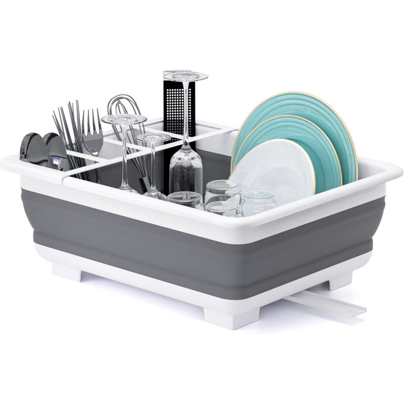 Plastic Dish Rack, White