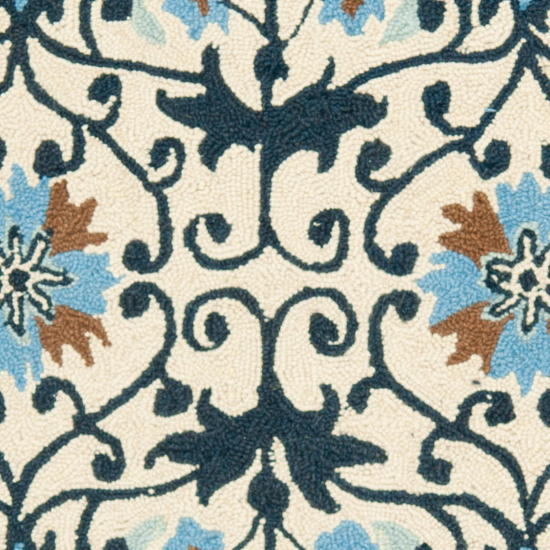 Chelsea Hand Hooked Wool Pile Floral Rug, Rectangle 5'3" x 8'3"