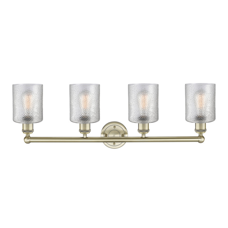 Karon 4 - Light Dimmable Vanity Light, Clear, Antique Brass