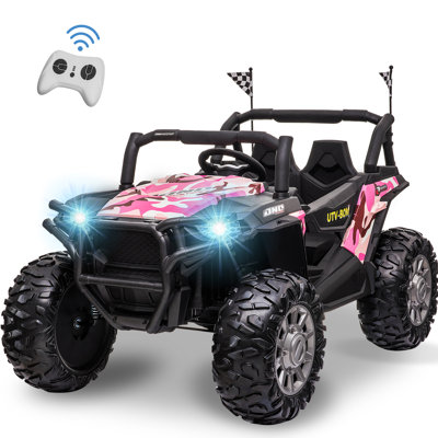 4WD 24V Electric UTV Kids Ride on Car with 2 Seater Remote Control -  JOYRACER, 999-4WD-Camo pink