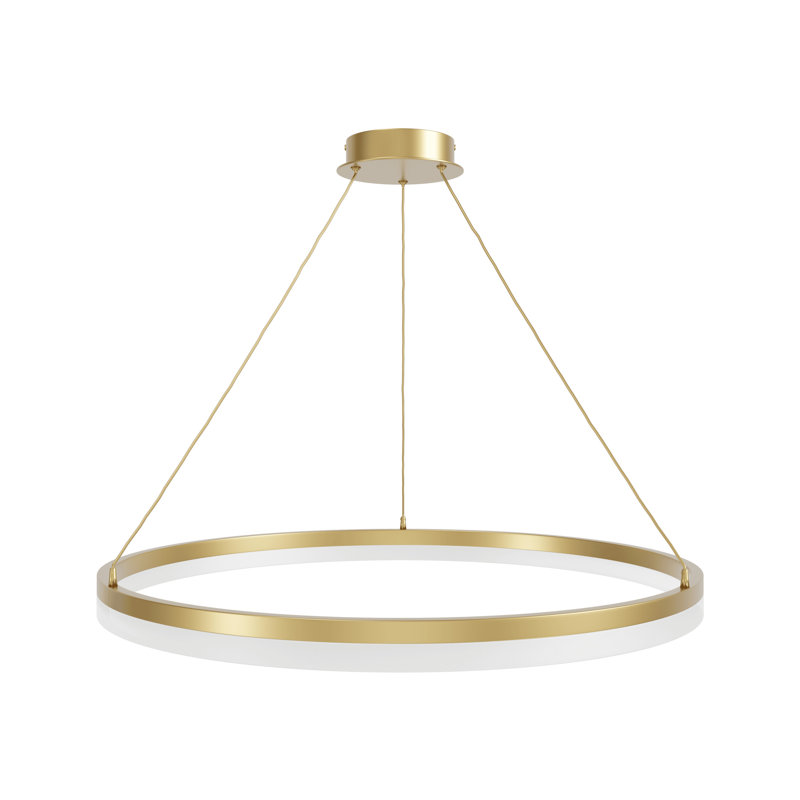 1 - Light LED Unique/Statement Pendant, Gold, 1.6" H x 31.3" W x 1" D