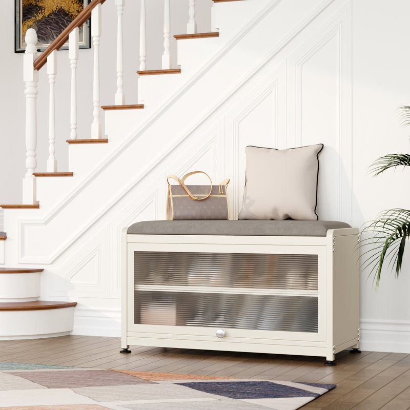 6 Pair Shoe Storage Bench, White